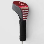 coole en moderne, donkere RED-gestreepte golfafdek Golfheadcover (Schuin)
