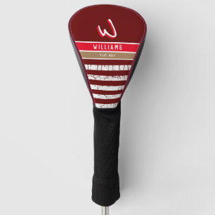coole en moderne, donkere RED-gestreepte golfafdek Golfheadcover