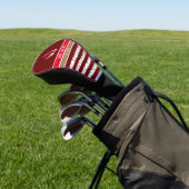 coole en moderne, donkere RED-gestreepte golfafdek Golfheadcover (Insitu)