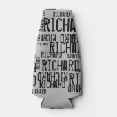 coole en moderne grijze/zwarte-naamtypografie flesjeskoeler (Voorkant)