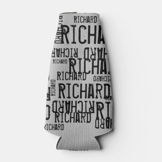 coole en moderne grijze/zwarte-naamtypografie flesjeskoeler (Voorkant)