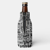coole en moderne grijze/zwarte-naamtypografie flesjeskoeler (Fles Achterkant)