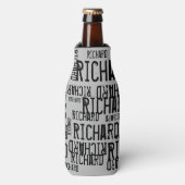 coole en moderne grijze/zwarte-naamtypografie flesjeskoeler (Fles Voorkant)