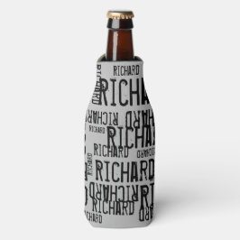 coole en moderne grijze/zwarte-naamtypografie flesjeskoeler