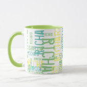 coole en moderne groene typografische naam mok (Links)