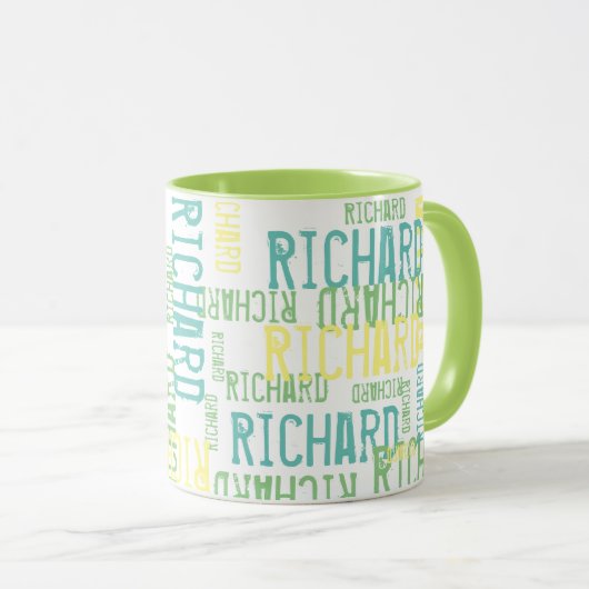 coole en moderne groene typografische naam mok (Voorkant rechts)