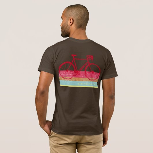coole en stijlvolle, fietsgeïnspireerde rode fiets t-shirt (Achterkant volledig)