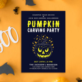 Coole enge Halloween Nacht Pompoen Snijfeest  Kaart