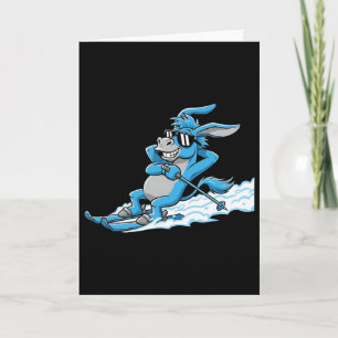 Coole Ezel Op Ski's Grappig Ontspannen Apres Ski Kaart