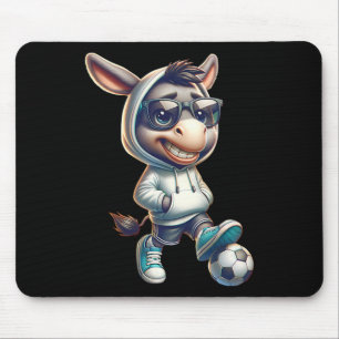 Coole Ezel Voetbalspeler Met Zonnebril En Hoodie V Muismat