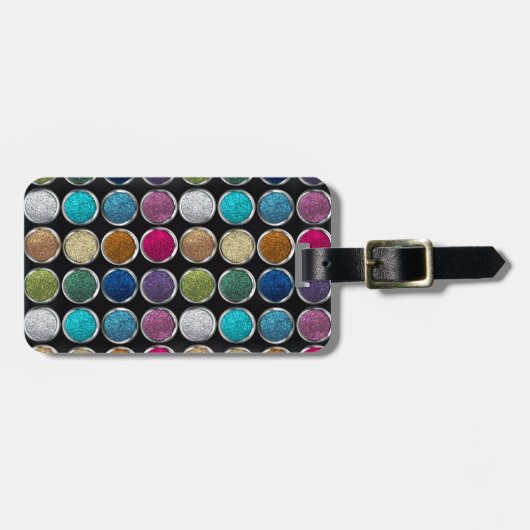 coole Fashionable colorful glitter eye shadows Bagagelabel (Voorkant horizontaal)