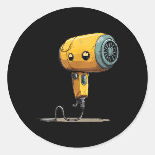 Coole föhn Look voor jongens en meisjes Ronde Sticker