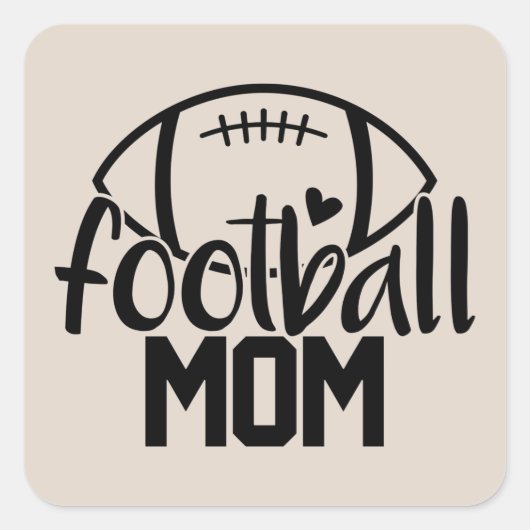 coole football sport Mam woordkunst Vierkante Sticker (Voorkant)