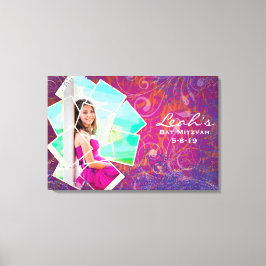 COOLE FOTO COLLAGE Bat Mitzvah Sign In Board Canvas Afdruk