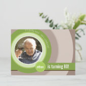 COOLE FOTO VERJAARDAG UITNODIGT :: circulair 5L Kaart (Staand voorkant)