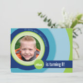 COOLE FOTO VERJAARDAG UITNODIGT :: circulaire 4L Kaart (Staand voorkant)