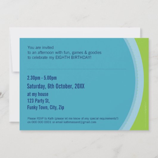 COOLE FOTO VERJAARDAG UITNODIGT :: circulaire 4L Kaart (Achterkant)