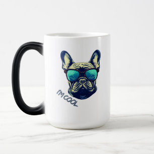 Coole Franse Bulldog in een zonnebril Magische Mok