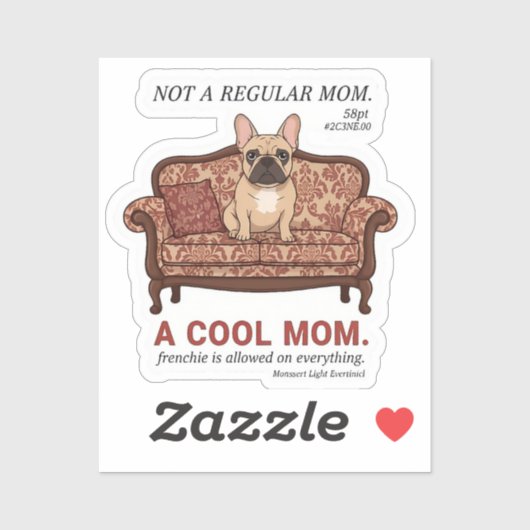 Coole Franse Moeder Grappige Franse Bulldog Hond M Sticker (Vel)
