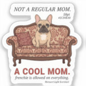 Coole Franse Moeder Grappige Franse Bulldog Hond M Sticker (Voorkant)