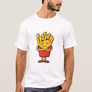 Coole friet karakter met attitude t-shirt