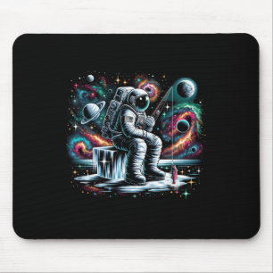 Coole Galaxy Ijs Visser Astronaut Op Ijs Vissen Muismat