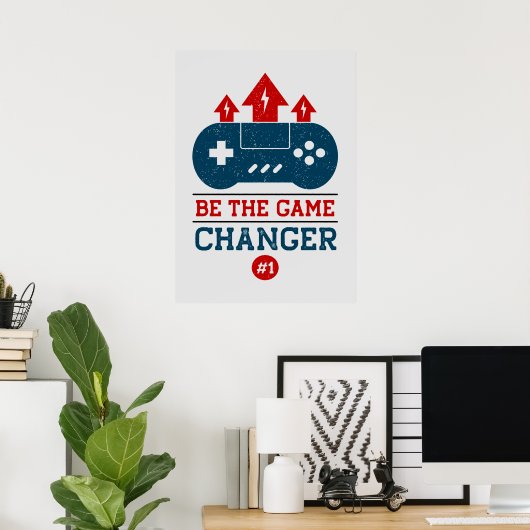 coole game wisselaar gamer room woordkunst poster (Thuiskantoor)