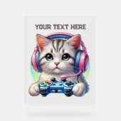 Coole Gamer voeg tekst kat toe Acryl Bord (Voorkant)
