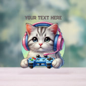 Coole Gamer voeg tekst kat toe Acryl Bord (Neutraal)