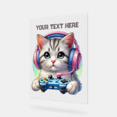Coole Gamer voeg tekst kat toe Acryl Bord (Hoek)