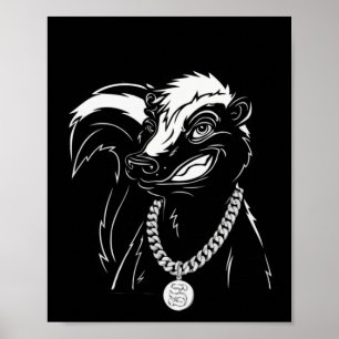 Coole Gangster Skunk – Hip-hop Streetwear Dier Ar Poster