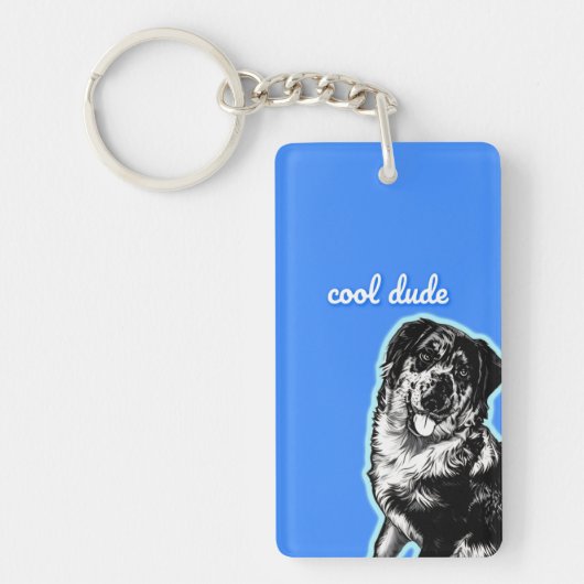 Coole gast Australische herder Acryl sleutelhanger (Voorkant)