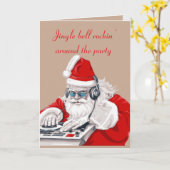 Coole gast Old Skool Tachtig Jacht Kerst-DJ  Kaart (Gele Bloem)