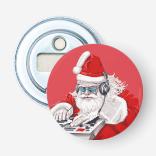 Coole gast old skool tachtiger jaren kerst-DJ Button Flesopener