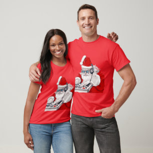 Coole gast Old Skool Tachtiger jaren Kerst-DJ T-shirt