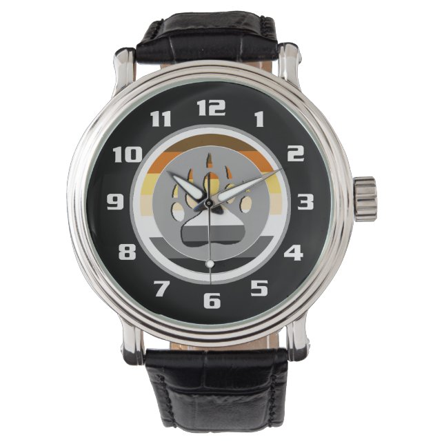 Coole Gay Bear Pride Flag Beerpoot Horloge (Voorkant)
