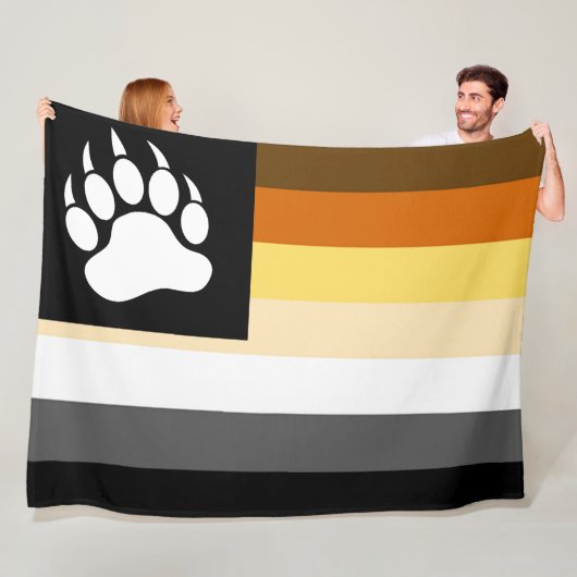 Coole Gay Bear Pride Vlag Beer poot Fleece Deken (In situ)