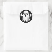 Coole Geest met Zonnebril Ronde Sticker (Tas)