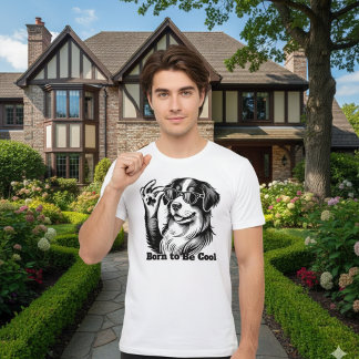 Coole Geluks Hond Fun zonnebril Hond met Shamrock T-shirt