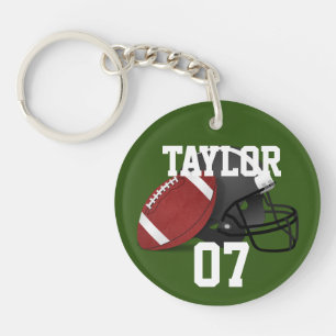 Coole gepersonaliseerde voetbalspeler Naam en Numm Sleutelhanger