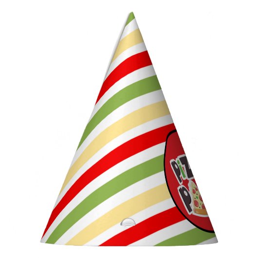 coole gestreepte pizza party feesthoedjes (Links)