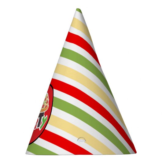 coole gestreepte pizza party feesthoedjes (Rechts)