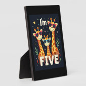 Coole Giraffe 5e Verjaardagsfeestje 5 Jaar Oude Pe Fotoplaat (Zijkant)