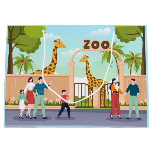 coole giraffe zoo partij kinder unisex groot cadeauzakje (Voorkant)