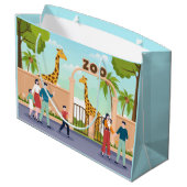 coole giraffe zoo partij kinder unisex groot cadeauzakje (Achterkant Gekanteld)