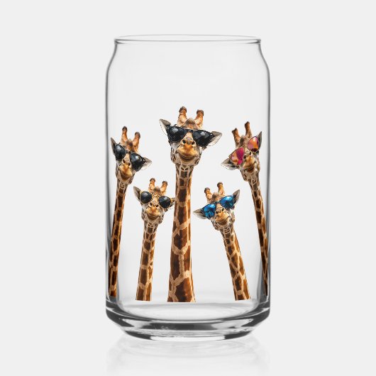 coole giraffen menigte blikvorm glas (Voorkant)