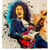 coole gitarist douchegordijn (Voorkant)