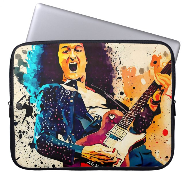 coole gitarist laptop sleeve (Voorkant)