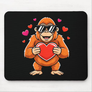 Coole gorilla die hart vasthoudt valentijn aap jon muismat