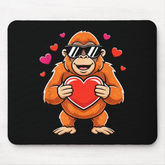 Coole gorilla die hart vasthoudt valentijn aap jon muismat (Voorkant)